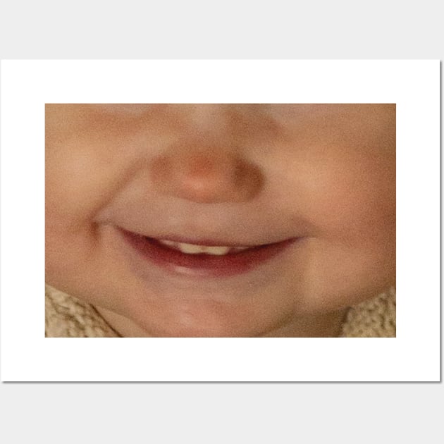 Baby mouth funny face mask - smiling baby Wall Art by jack22